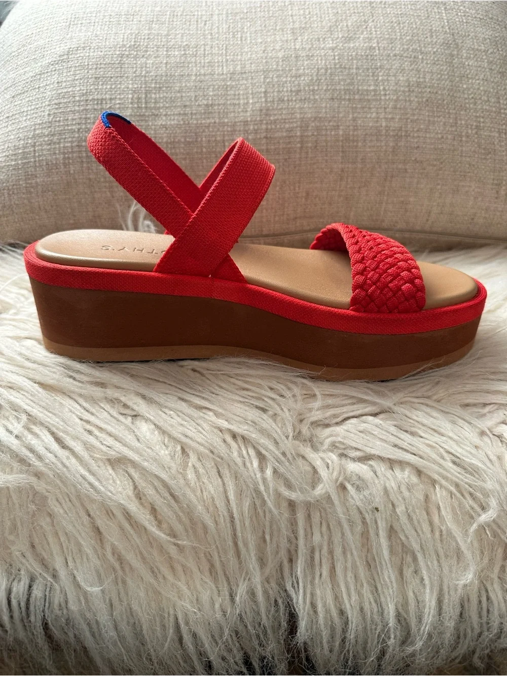 Rothy's The Lightweight Wedge Platform Sandal in Red Hot ♥️ Women’s size 6.5 - Picture 6 of 12